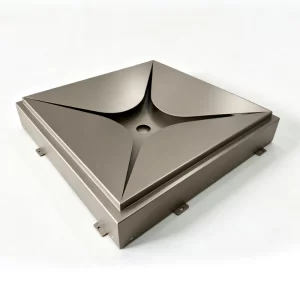 Lindelacr 3D four-petal concave convex shaped aluminum ceiling panel, star embossed aluminum veneer with hook edge suspension system