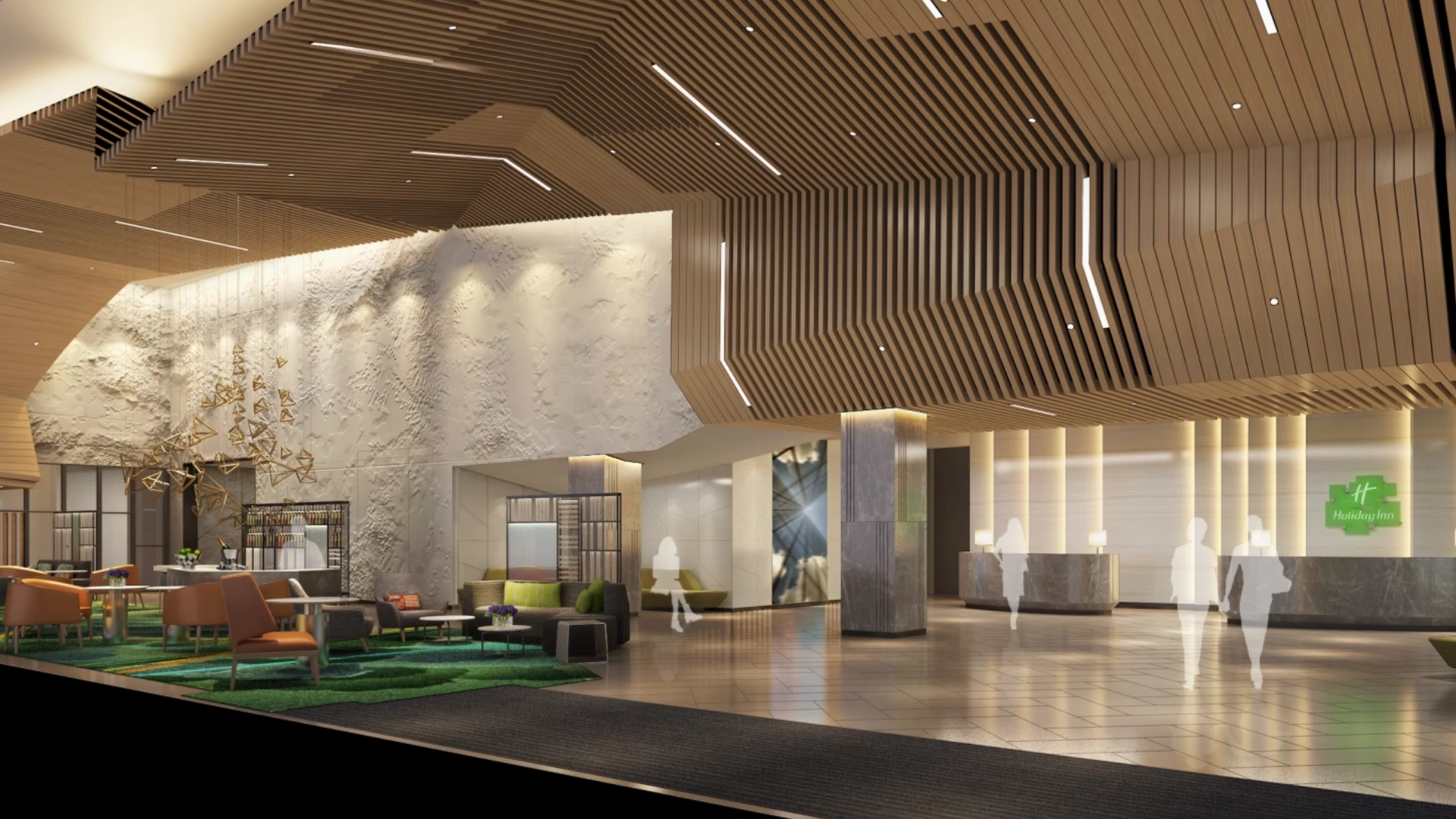 wood grain transfer curved aluminum tube ceiling panel, Lindelacr sky-curved baffle