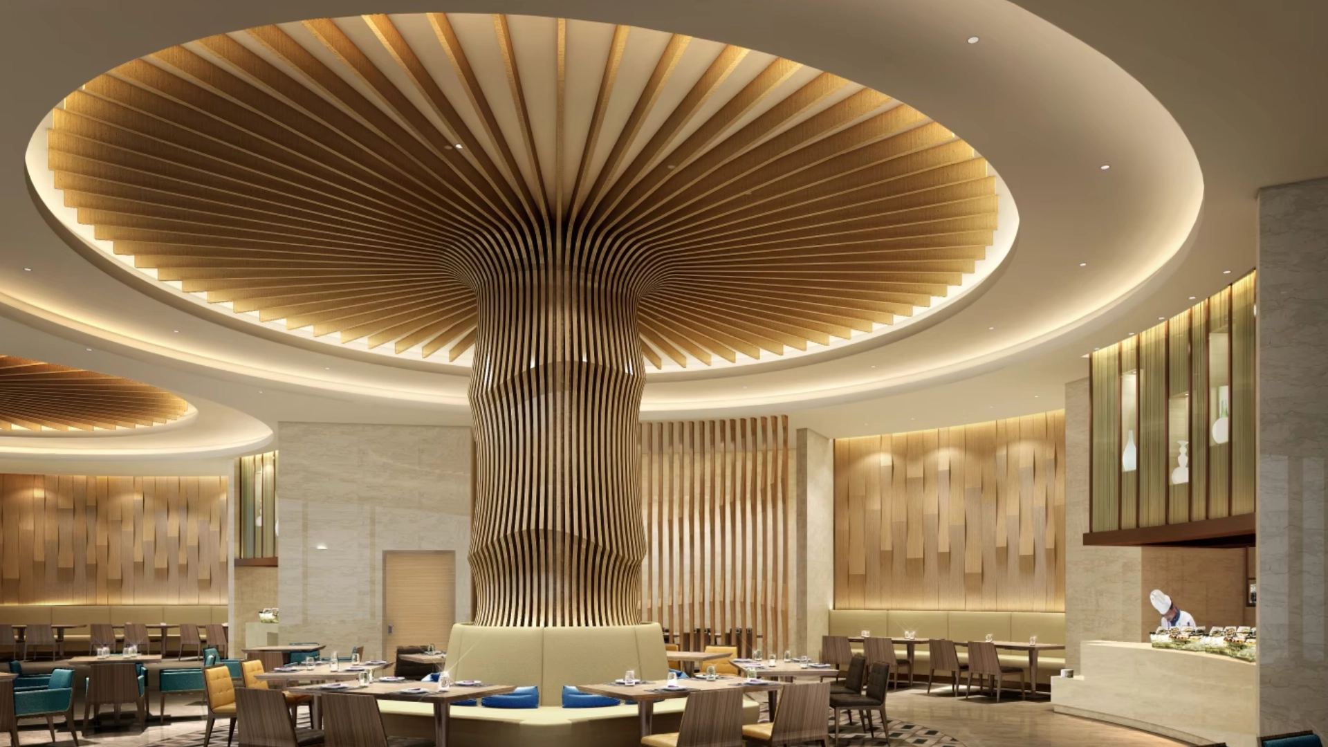 wood grain transfer curved aluminum tube ceiling panel, Lindelacr sky-curved baffle