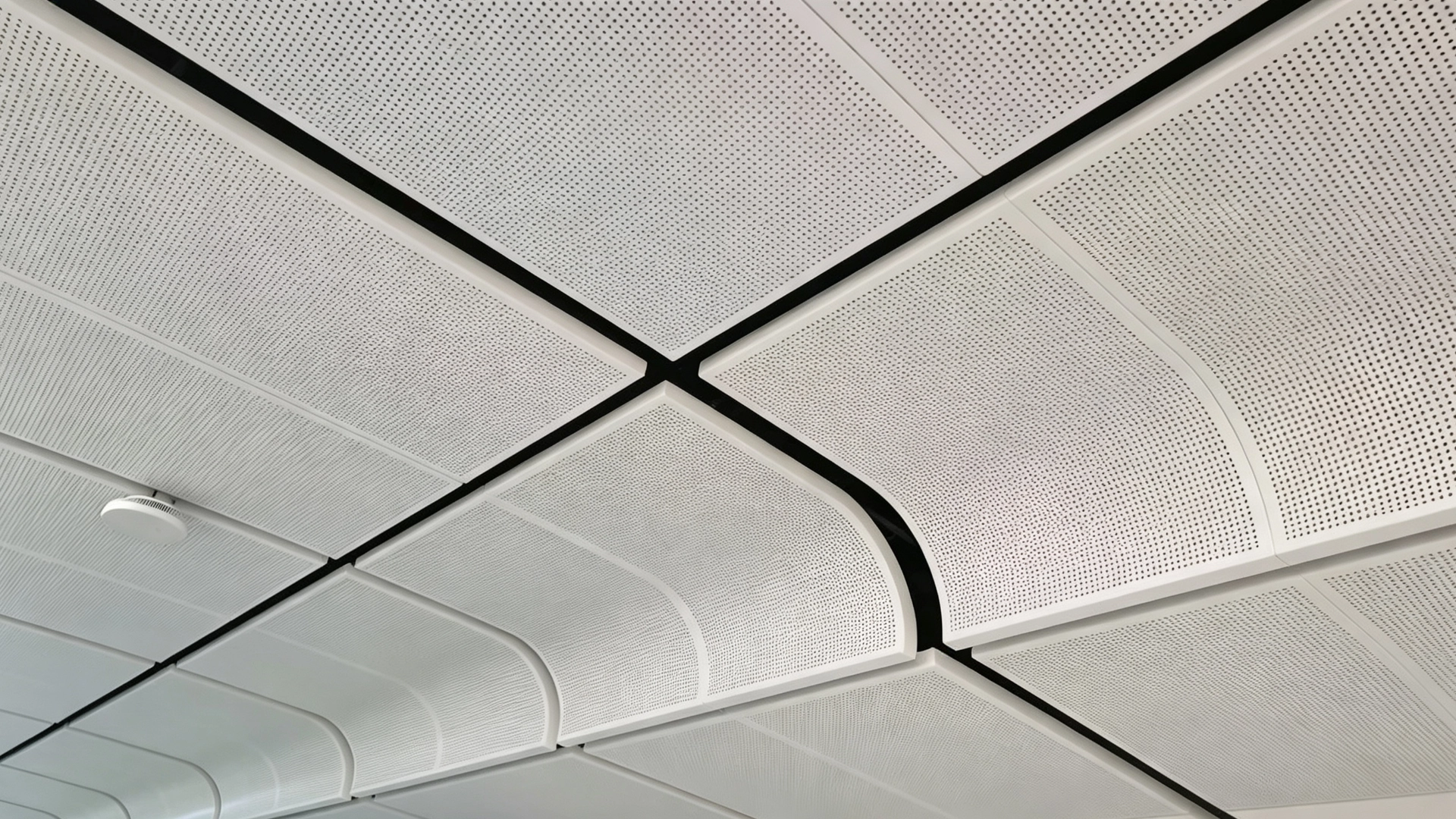 Lindelacr micro-perforated aluminum panel, CNC punched ultra fine perforated metal sheet, sound absorbing acoustic ceiling panel for office, conference room and commercial interior decoration