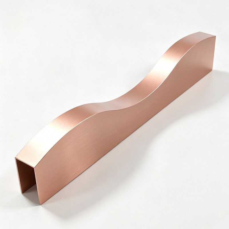 brushed rose gold curved aluminum baffle for interior ceiling decoration