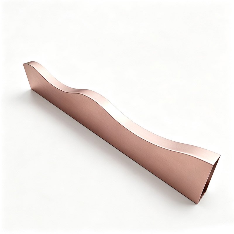 brushed rose gold curved aluminum baffle for interior ceiling decoration