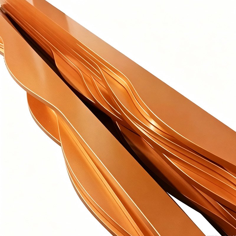 Lindelacr sky-curved curved aluminum baffle, solid orange powder coating, white background