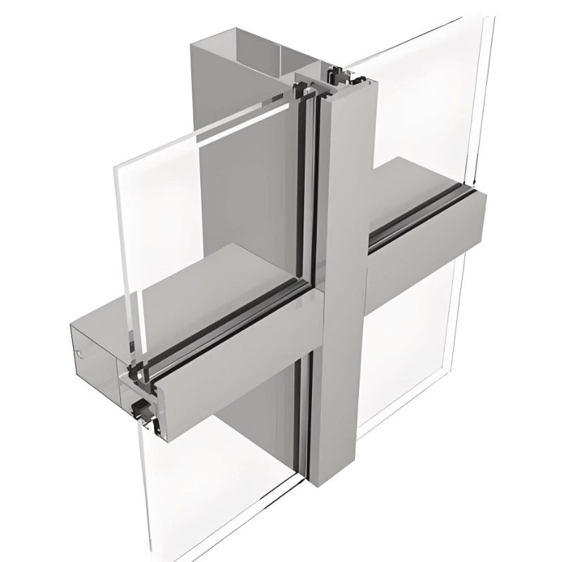 Premium glass curtain wall facade, energy‑saving exterior cladding with metal framework for contemporary commercial tower projects